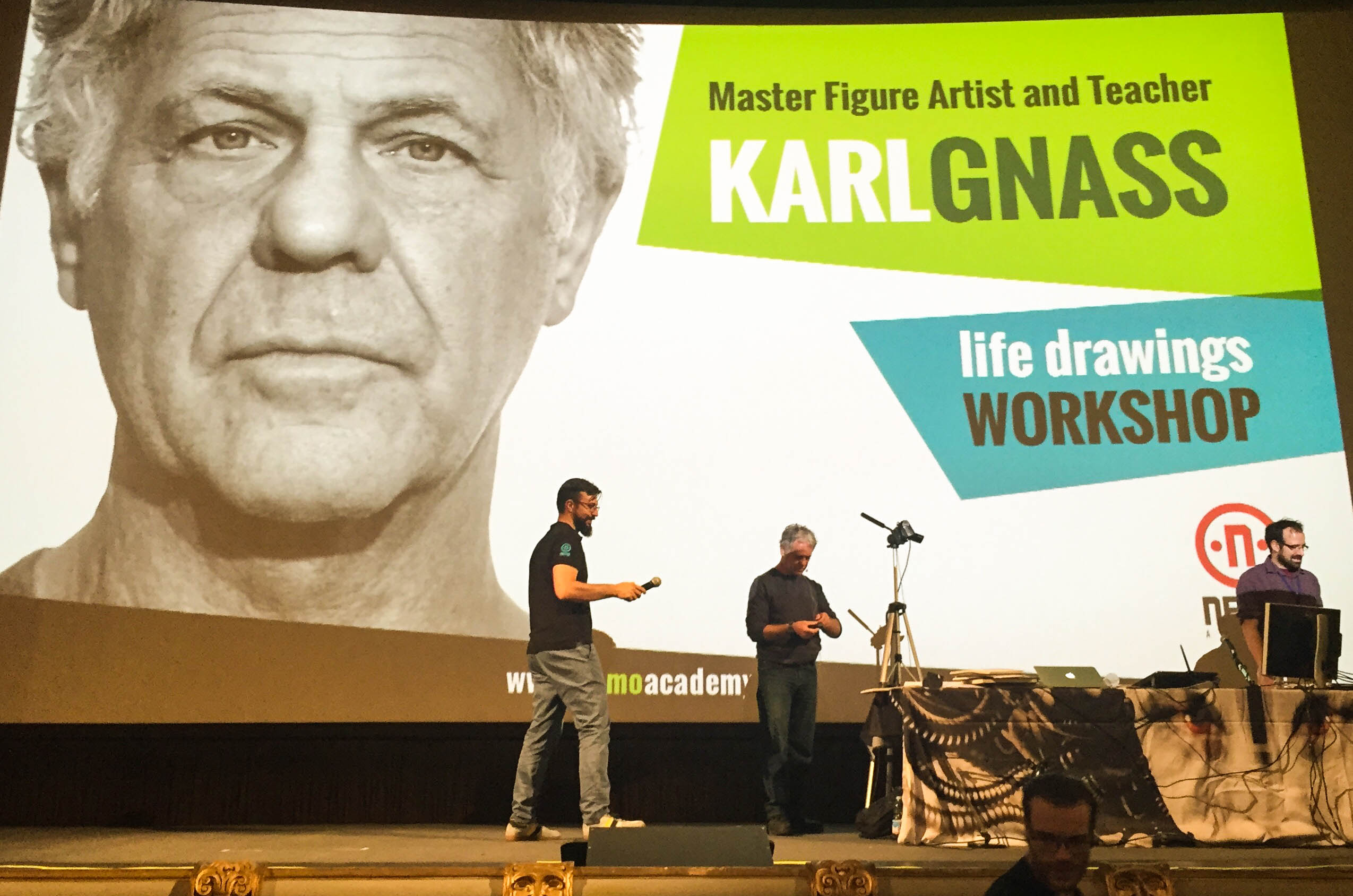 Karl's full day workshop to students of Nemo Academy of Digital Arts at The Cinema Teatro Odeon in Florence, Italy